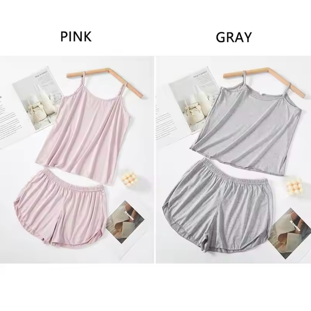 100% cotton shorts + sleeveless top Home wear Pajama Mujer Strap Active 3 colors